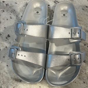Shade & Shore Silver Sandals. NWOT